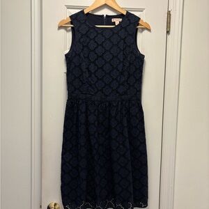Brooks Brothers Navy Lace Midi Dress